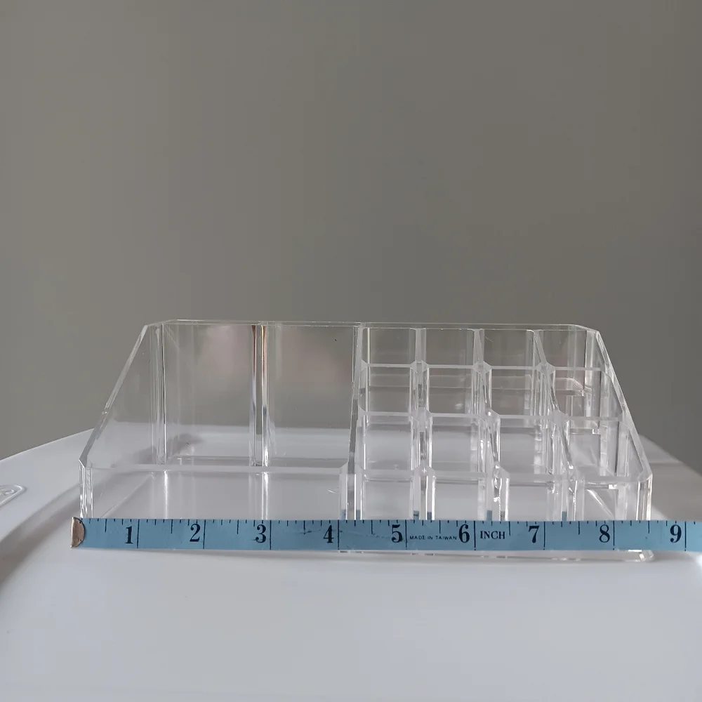 Clear Acrylic Organizer Tray Clear Plastic Countertop 3 Inch Height Makeup